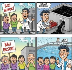 Air Limbah Masih Hitam dan Bau Busuk